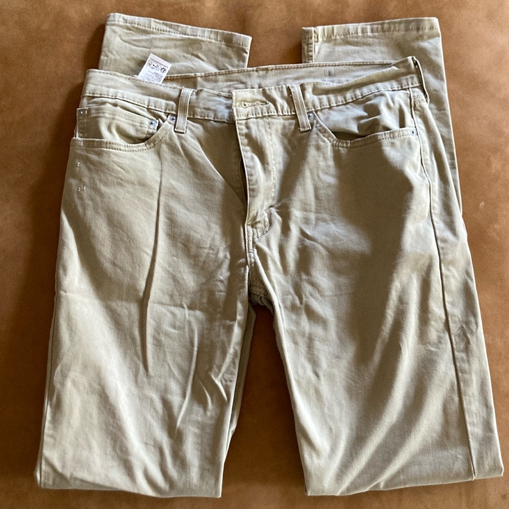 Mens Levi’s 511 34x36 Khaki Slim Stretch Jeans